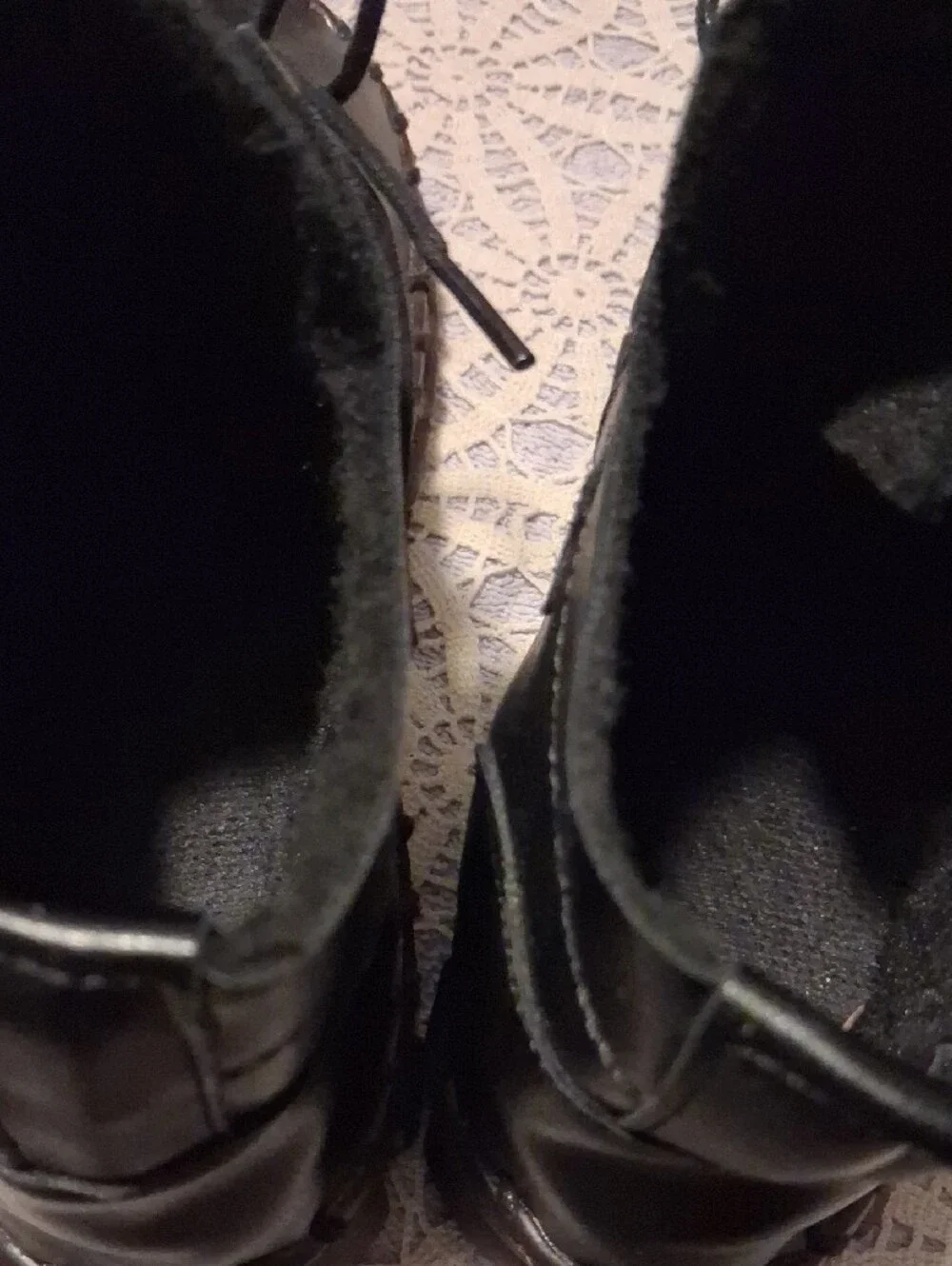 Men's Black Lace-Up Casual Boots with Red Tongue Tab